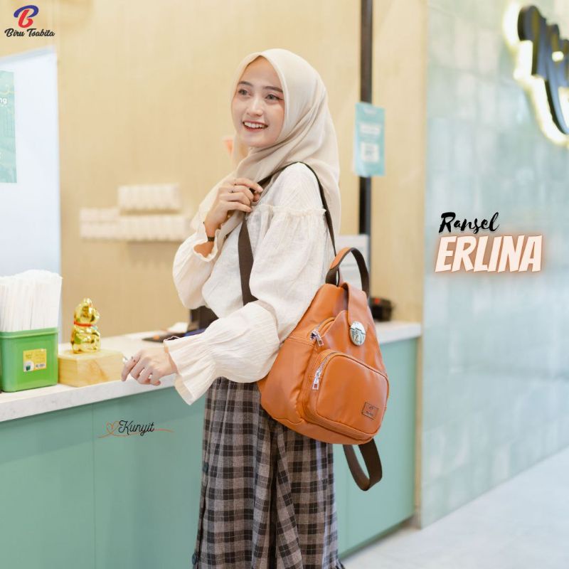 RANSEL ERLINA BY BIRU TSABITA BAHAN CHOCOLY ANTI AIR WATERPROOF PREMIUM