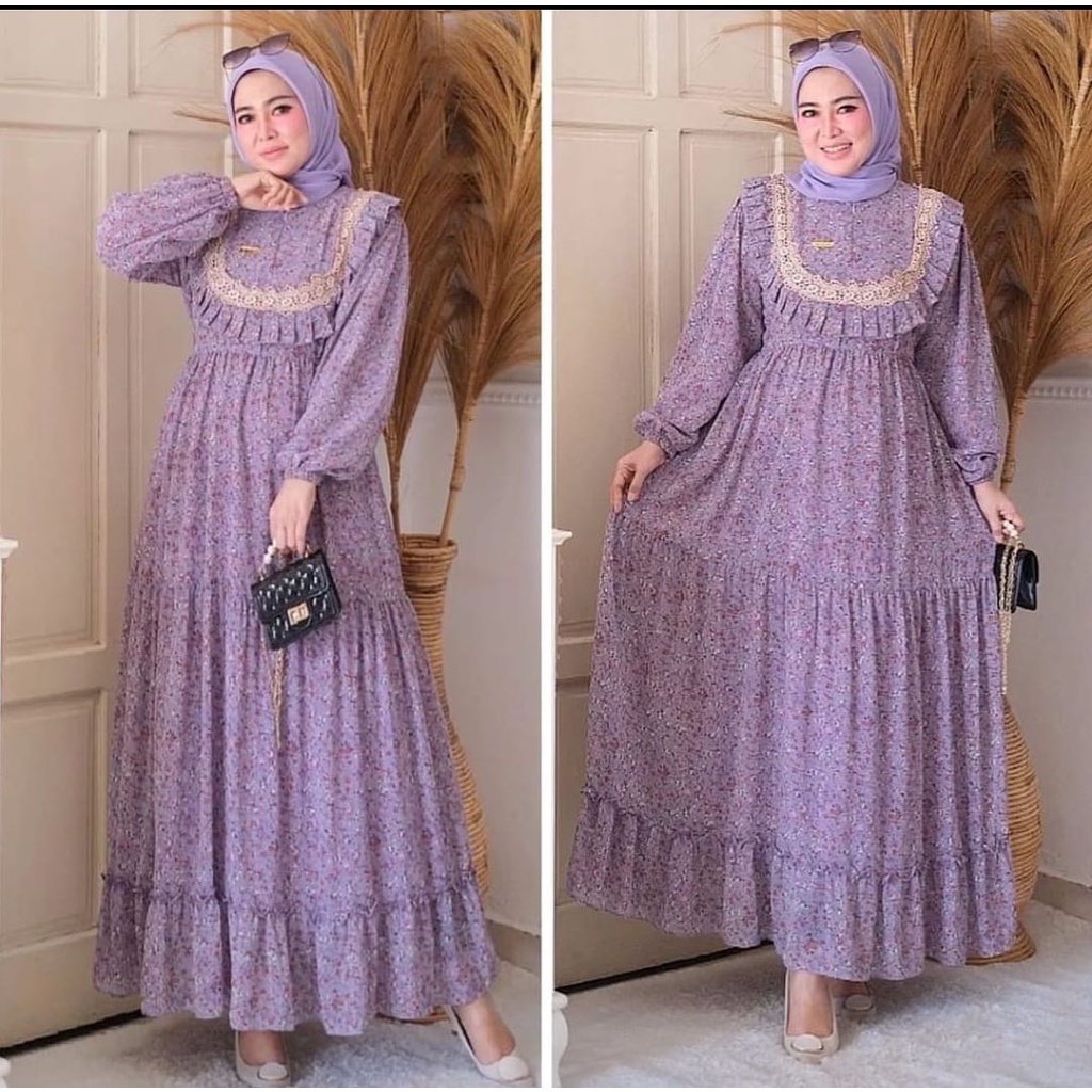 DRESS WANITA NADIRA DRESS PAKAIAN MUSLIM DRESS OVERSIZE