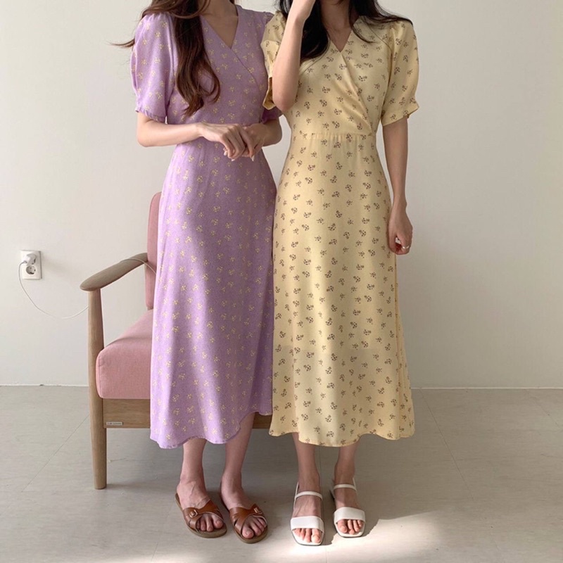 Zeta Floral Dress / Dress Import / Dress Midi / Dress Motif / Dress Bunga / Dress Wanita