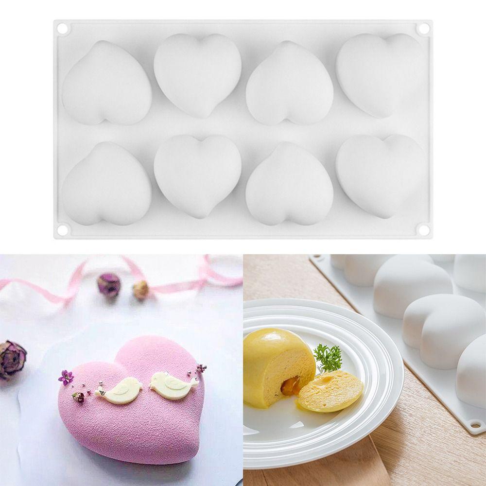 Solighter 8rongga 3D Cinta Hati DIY Kerajinan Kue Cetakan Resin Membuat Sabun Hari Valentine