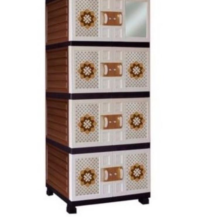Paling Dicari.. Lemari pakaian lemari plastik jumbo motif rotan/batik susun 4 +cermin
