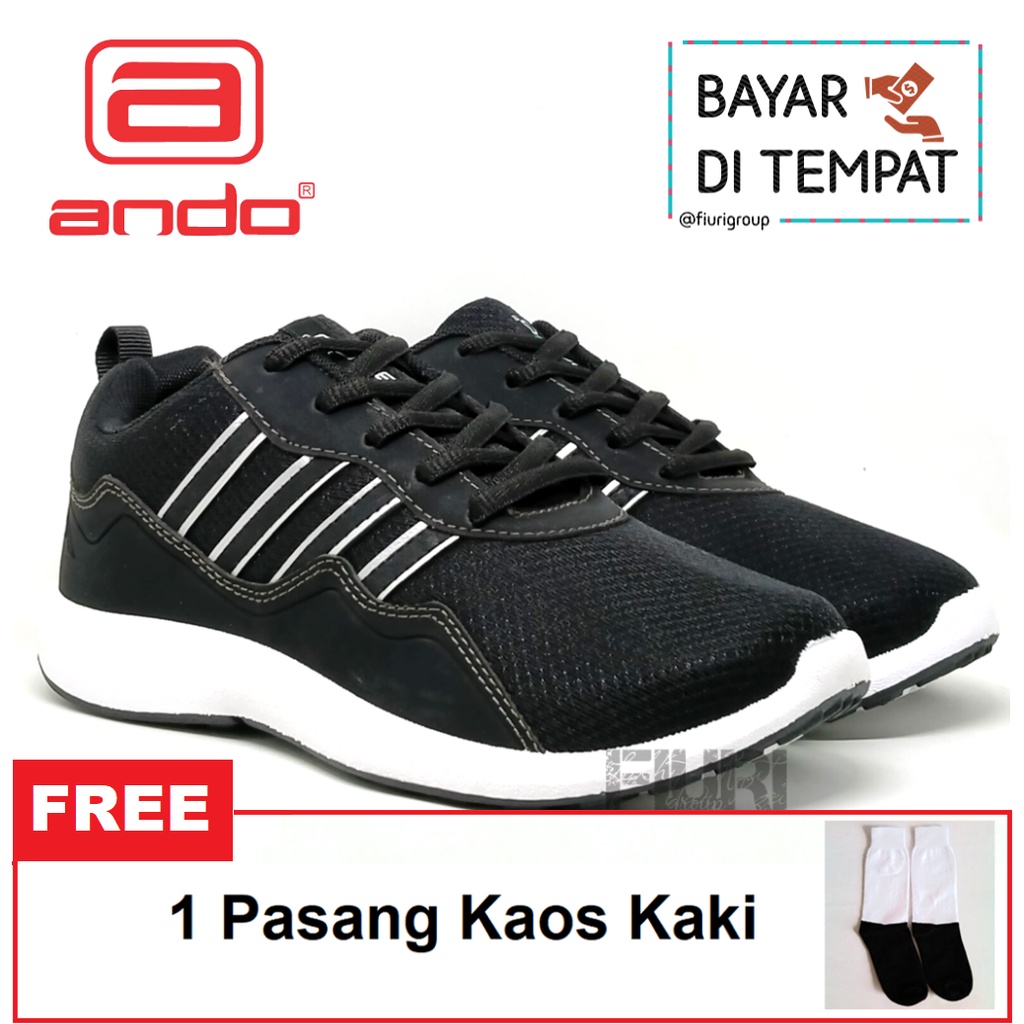 FIURI - ANDO - SCOTTY 37-40 HITAM PUTIH - SEPATU SNEAKERS SPORT KANVAS SOL KARET ANAK PEREMPUAN - SEPATU KETS TRENDY WANITA - SEPATU OLAHRAGA LARI FITNES SENAM KERJA KULIAH  BERTALI CEWEK MURAH PROMO DISKON BONUS KAOS KAKI