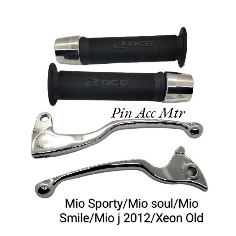Paket Handle Rem Crome+Hangrip Rcb Hitam+Jalu stang crome moto nmax /Tiger/Mio/Beat Dill