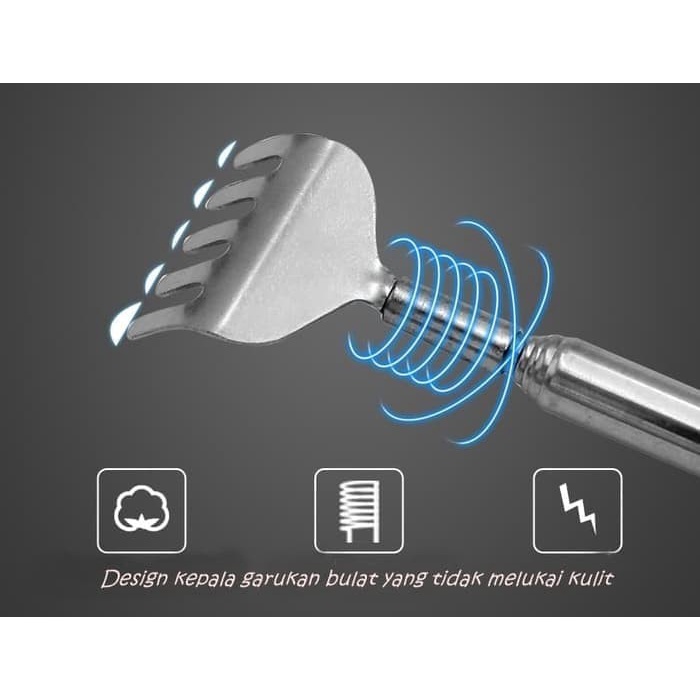 BMSH Alat Garuk Punggung Stainless Teleskopik / Penggaruk Punggung Stainless Telescopic / Garukan Punggung Stainless
