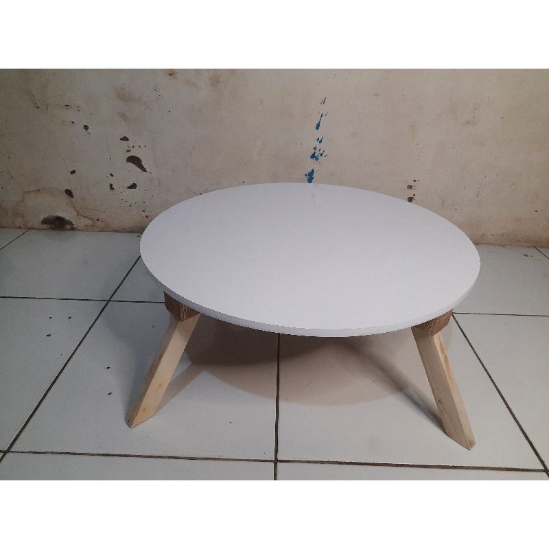 Meja Lipat bulat/cafe/lesehan/meja kopi/ meja belajar diameter 60cm