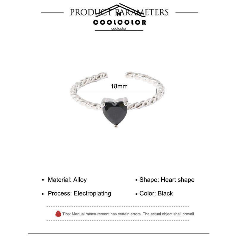 COD❤️Cincin Korea Hitam Cinta Love Adjustable Korea Fahion Retro Cincin Jari Untuk Wanita Murah- cl