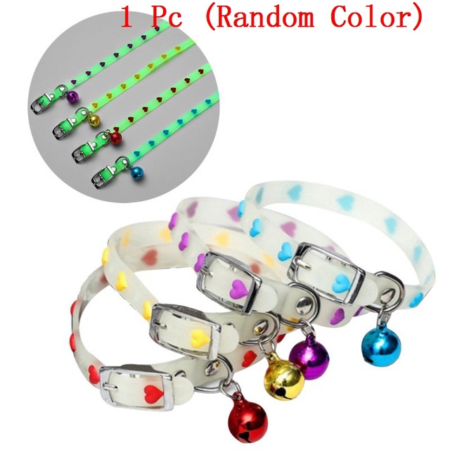 Kalung kucing Leher Dengan Lonceng Luminous Glow In The Dark Untuk Anjing / Kucing