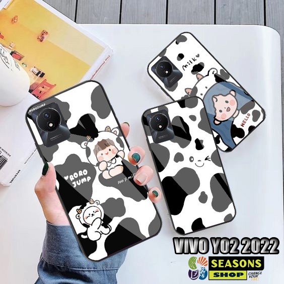 [VIVO Y02 2022] Softcase Kaca Vivo Y02 - Softcase Glass Glitter Vivo Y02 -  Softcase Vivo Y02  - Cas
