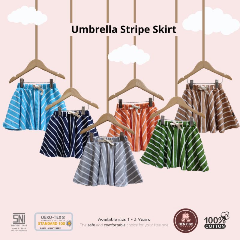 Rok Anak Perempuan Pendek Mekar Rok Katun Henhao 2 3 tahun
