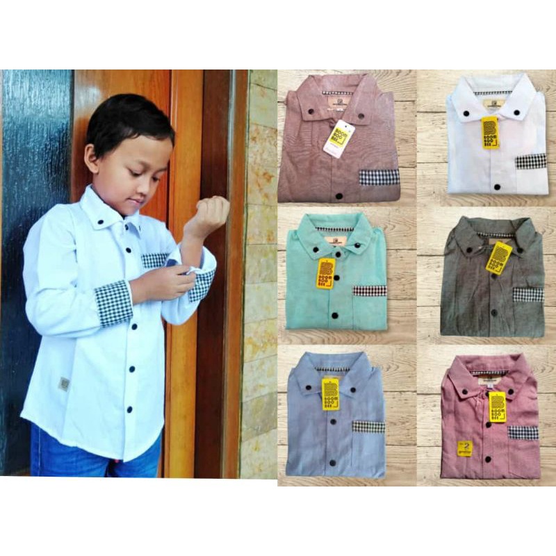 Baju Anak Kemeja anak by.boomboobee kemeja panjang anak kemeja lengan panjang polos kemeja polos ana