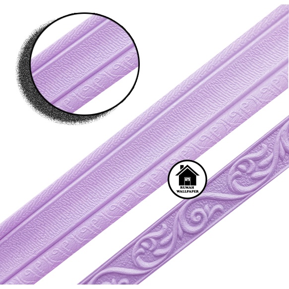 RW Wallpaper List Ungu Muda Wall Paper List Foam 3D Wallborder Foam 3D Stiker Dinding