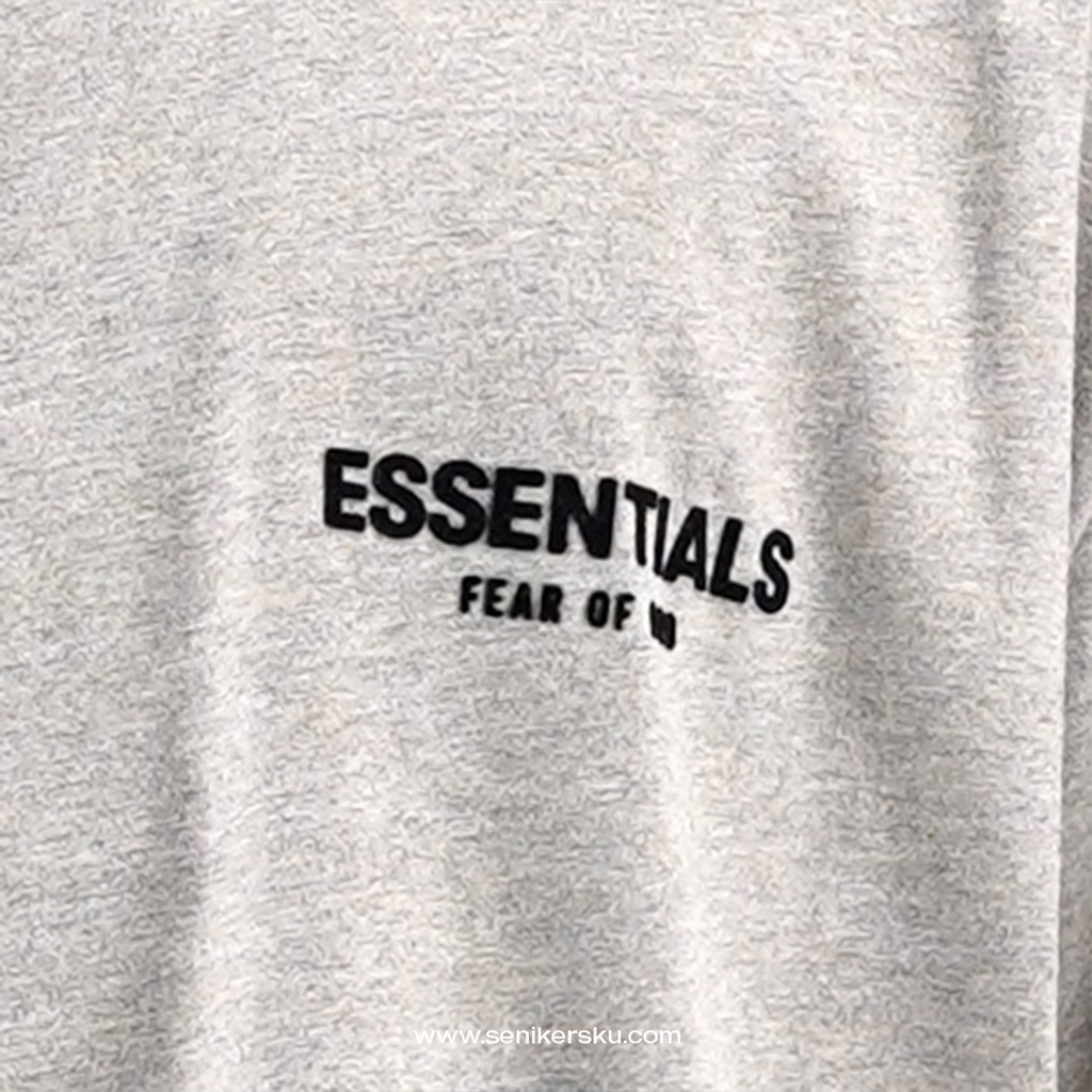 Essentials FOG Flocked Dark Oatmeal Tee SS22