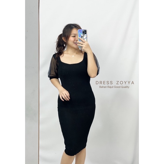 MDLV ~ Dress Zoyya Rajut combi Lace Bodycon
