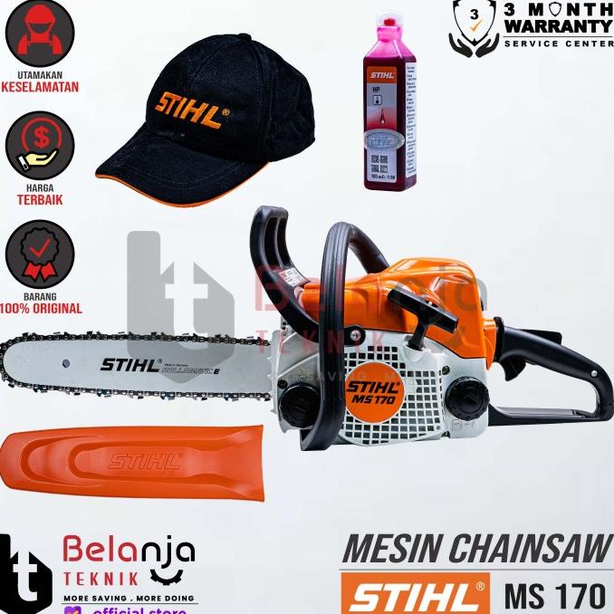 STIHL Chainsaw MS 170 14 Inch Mesin Potong Kayu MS170 Gergaji Kayu 14"