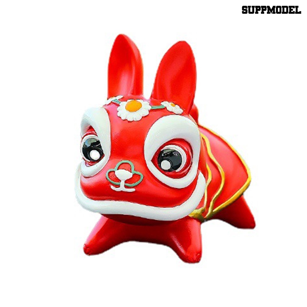 [Auto] Ornamen Kelinci Gaya Cina Menggemaskan Tahun Baru Maskot Bunny Patung Dashboard Boneka Dekorasi Rumah