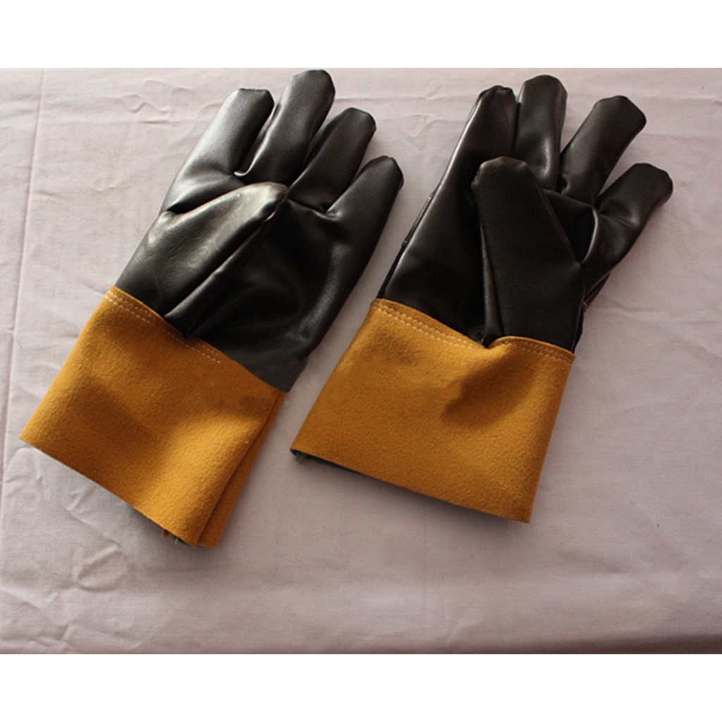 Sarung Tangan Las Lengan Setengah Kulit Welding Glove Tahan Panas Kualitas Import