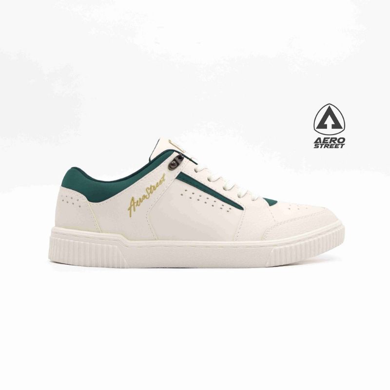 Aerostreet 37 - 44 Classic Putih Hijau Tua - Sepatu Sneakers Casual