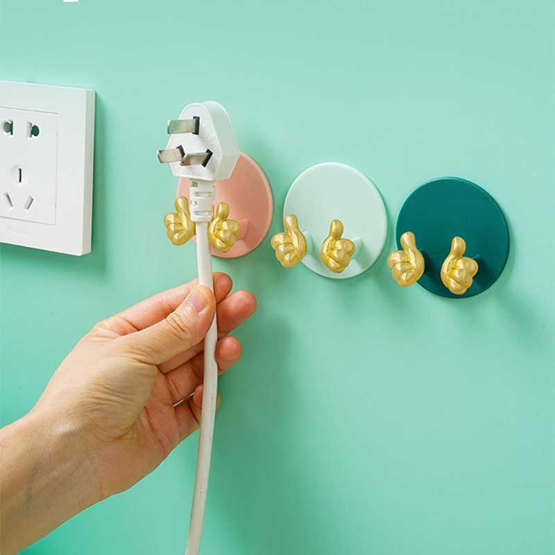 [Grosir] Gantungan Dinding Seamless Golden Finger Storage Hook/Tanpa Meninju Bebas Paku Hemat Ruang Tempat Power Supply/Dinding Kamar Mandi Dapur Topi Handuk Kunci Kawat Rak Colokan