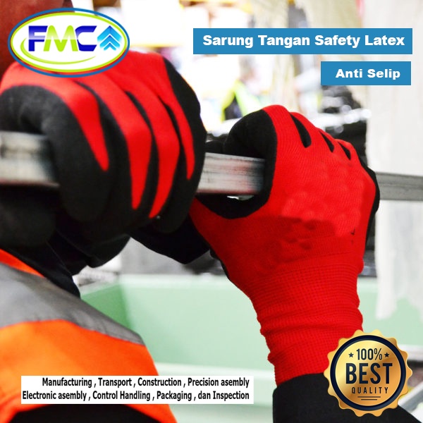 Sarung Tangan Safety Karet Latex Tebal Kuat Safety Gloves Premium Sarung Tangan Anti selip Sarung Tangan Non Slip