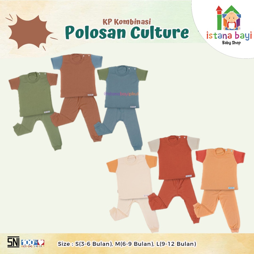 Aruchi Setelan KP Kombinasi Pendek Panjang Culture Boy &amp; Girl / Setelan Anak Warna