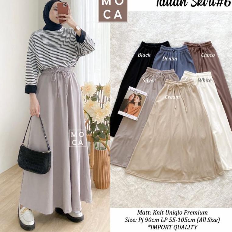 P(67✪) Rok Talian Skrit & Yayas Bahan Knit Uniqlo Premium by Moca amanah