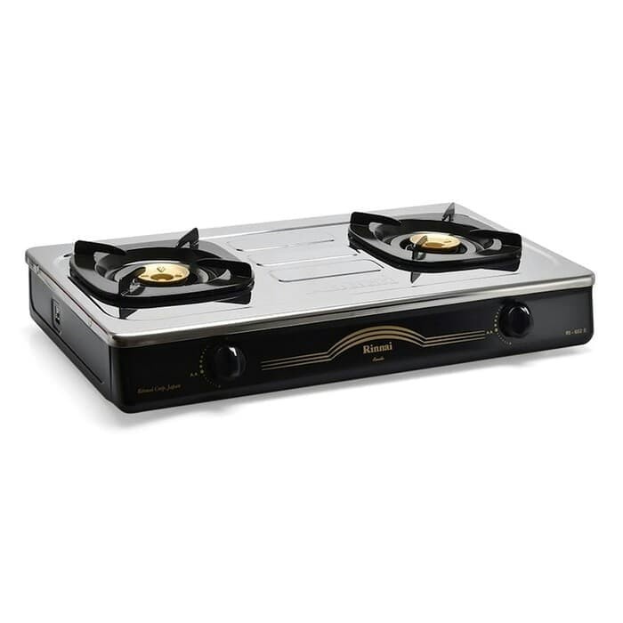 Kompor Gas Stainless 2 Tungku Rinnai RI-602E Kompor Rinai 602 E Api Ekonomis