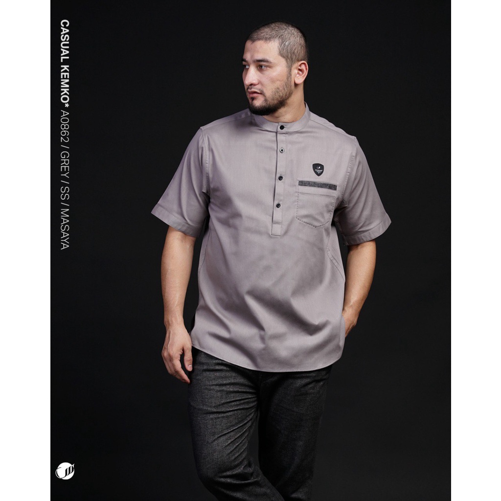 SAMASE A086 Kemeja Koko Casual Lengan Pendek