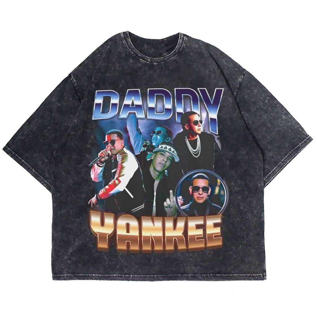 Patternmerch "Daddy yankee" Oversize T-shirt | washed tee | kaos rap vintage style