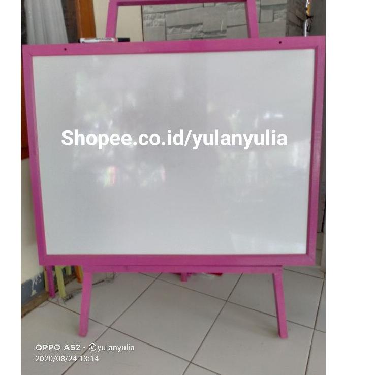 

NBKODE74 Papan Tulis 60x80 / white board ukuran besar+ standing gratis spidol+ penghapus [U8V]