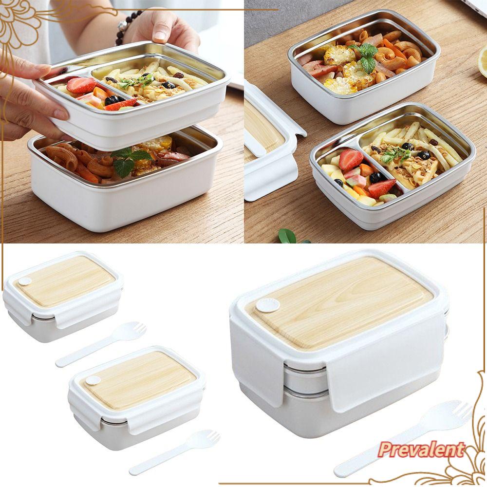 Preva Lunch Box Microwavable Rectangle Grid Untuk Pelajar Pekerja Kantor Wadah Makanan