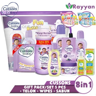 Image of (CP)Cussons Baby Pack 8in1 | Fun Bathing/Complete Essential |Cussons Baby Gift Set ISI 8|Paket Kado Melahirkan Cussons 8in1 / Kado Bayi Baru Lahir Cussons Ukuran Besar/Paket Mandi Hemat/Wipes/Paket Telon 30 Ml/Cussons Set Baby Telon/Sabun Mandi Bay
