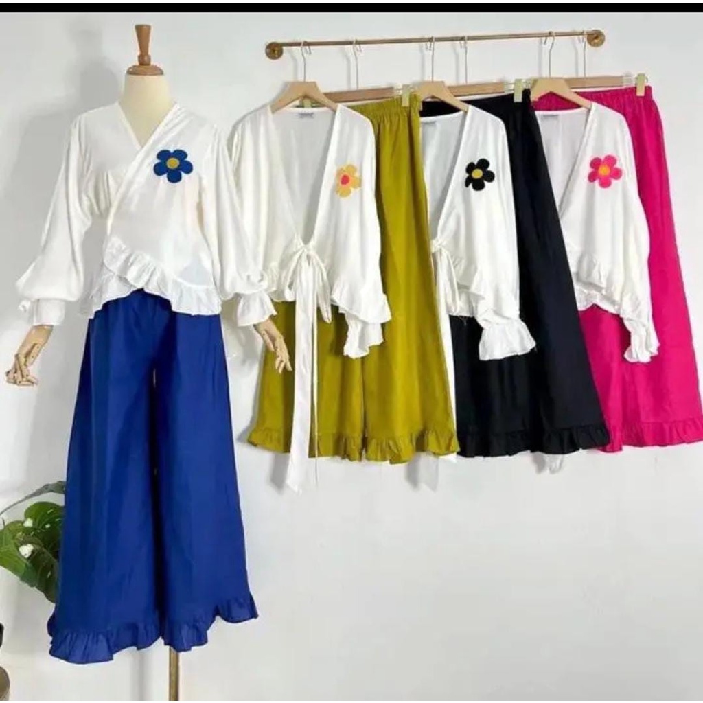 MARISA SET CARDIGAN CRINKLE TERBARU LD 110 // MARISA SETELAN CARDIGAN FLOWER KEKINIAN // MARISA SETE