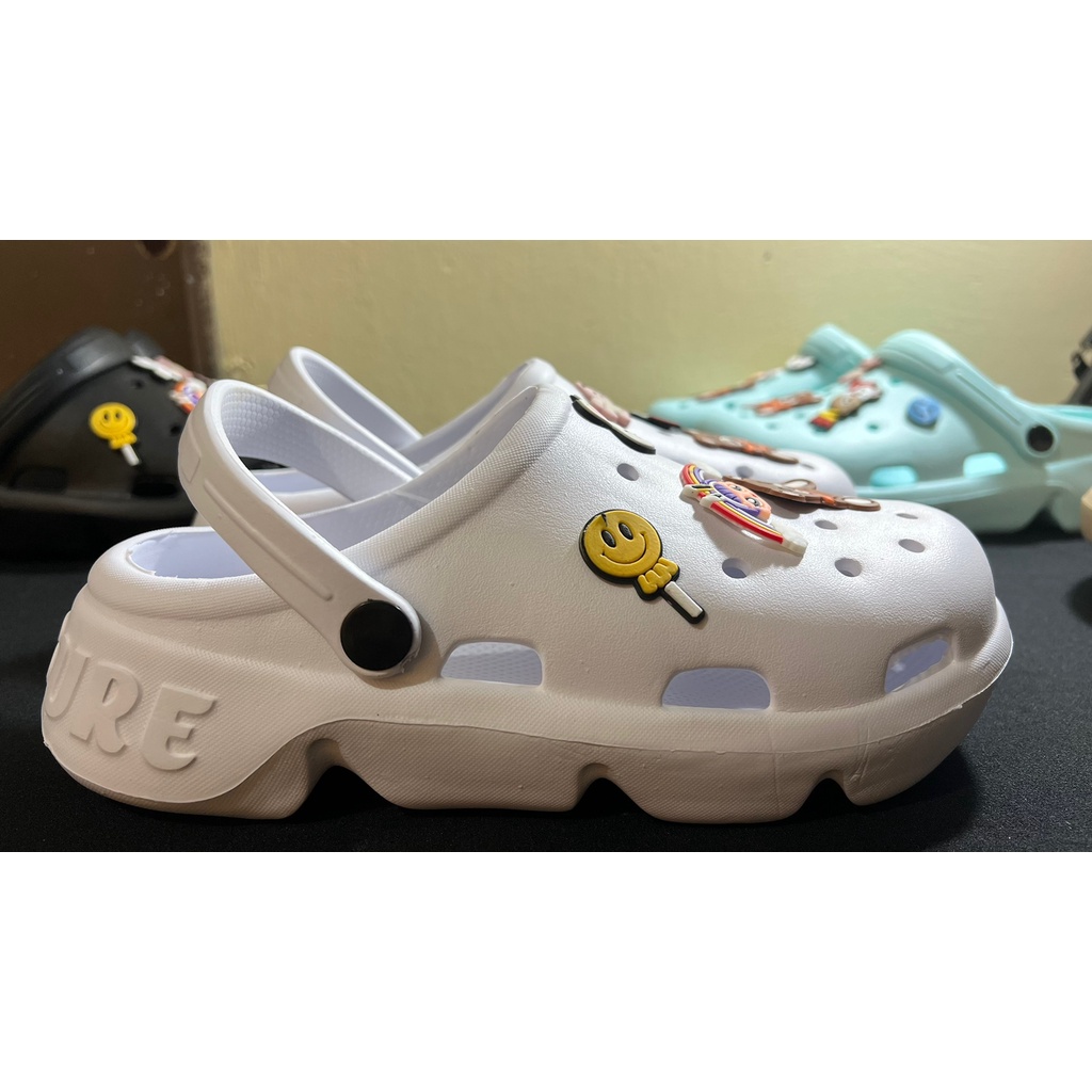 Sandal Kodok Classic Bae Clog, Sepatu Sendal Baim Wedges Platform Wanita Model Crocs_L2