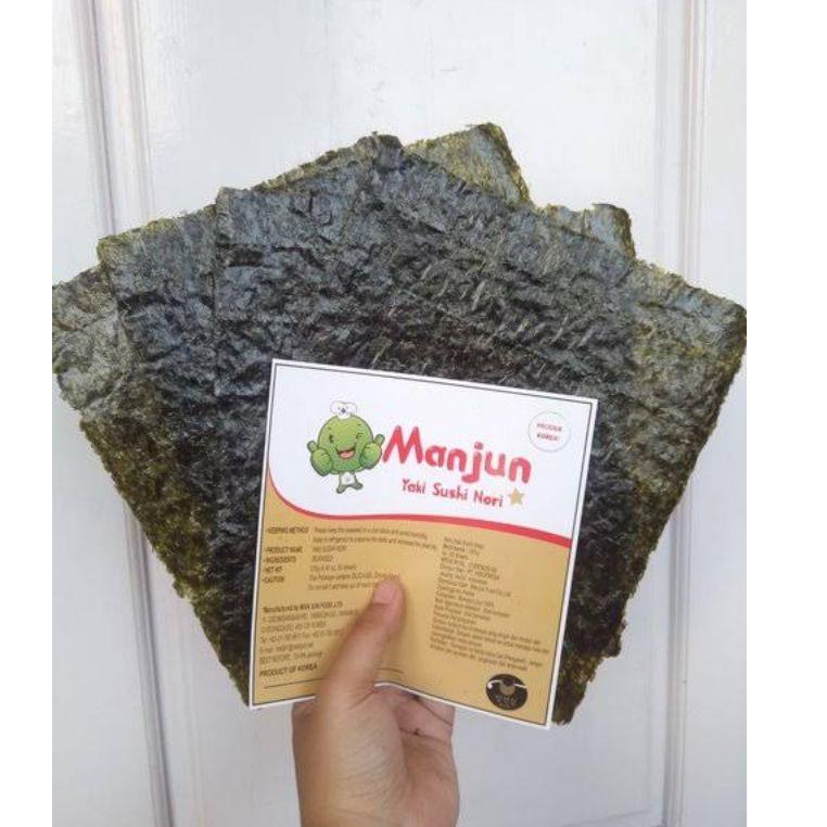 

TERBAIK Manjun Nori HALAL Seaweed Rumput Laut Sushi Gimbap Korean Yaki Sushi Nori ISI 5pcs lembar sheet ♪ 883