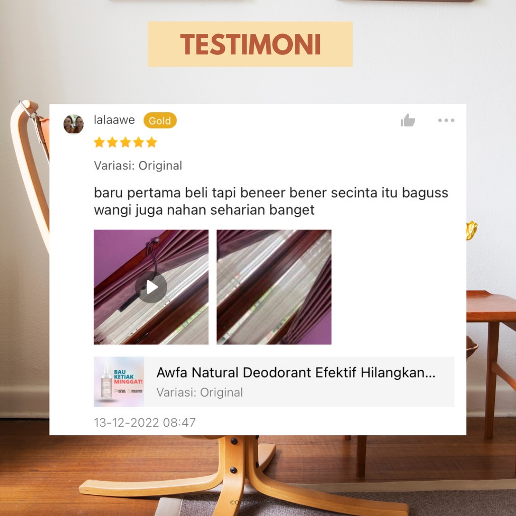 ByuSa Awfa Natural Deodorant 60ml - Efektif Hilangkan Bau Ketiak & Ketiak Lebih Cerih Tanpa Bekas