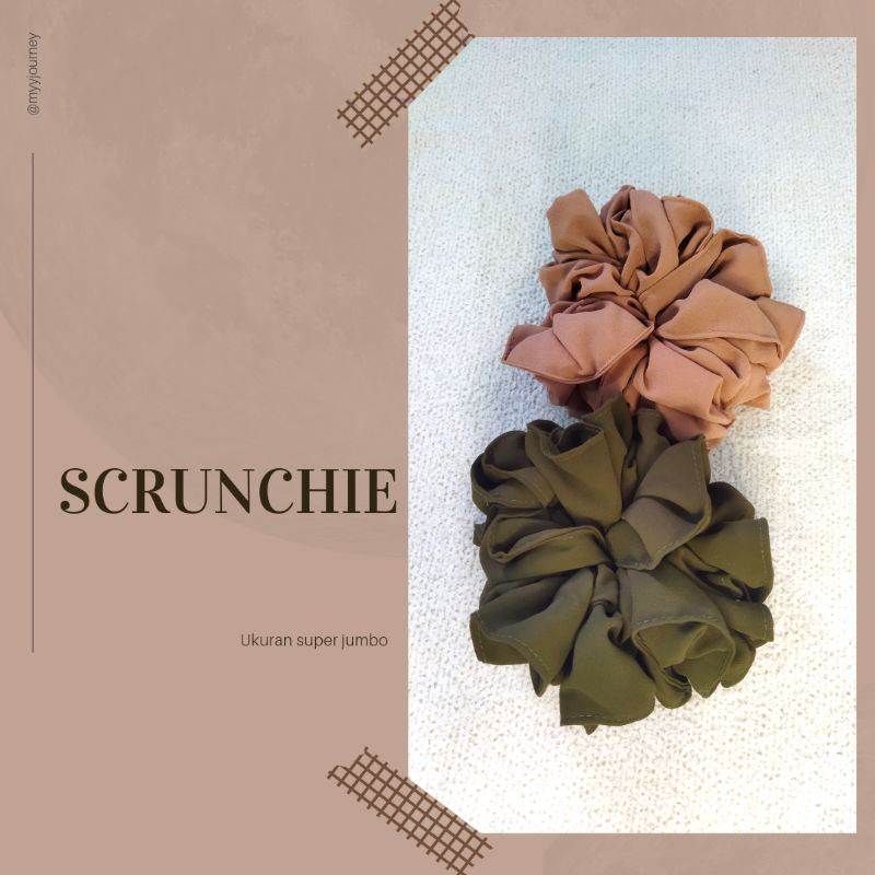 Rumah Wardah Scrunchie Hijab Super Jumbo / Ikat Rambut Cepol / Ikat Rambut Cemol