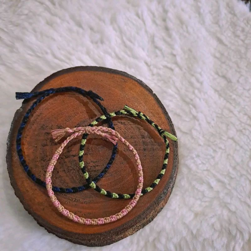 (Custom) Gelang Tali Short Chinese Staircase Braid 4 Warna Cocok Untuk Gelang Couple Gelang Couple /