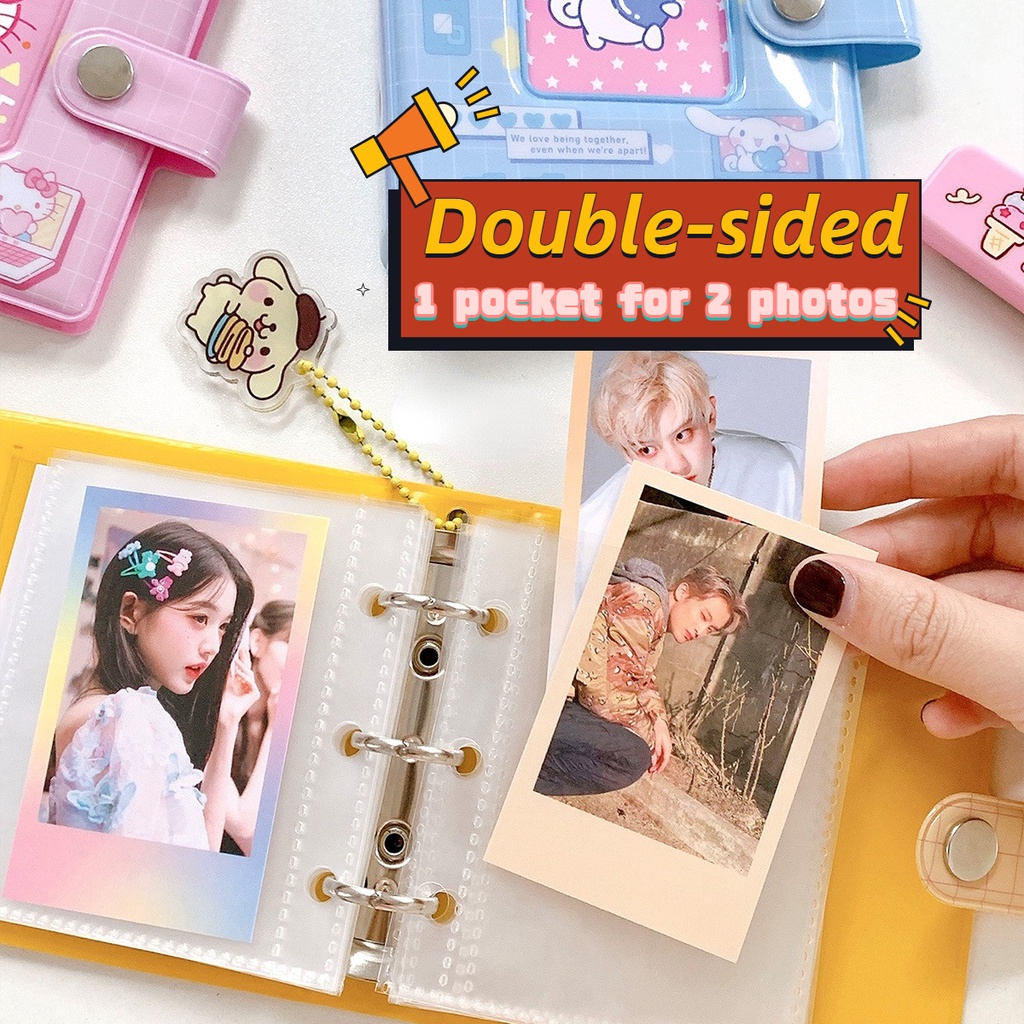 Album Foto Sanrio 3inch 40saku Dengan Liontin Lucu Foto Idol Loose-leaf Binder Storage Book Photocard Holder Koleksi Kartu