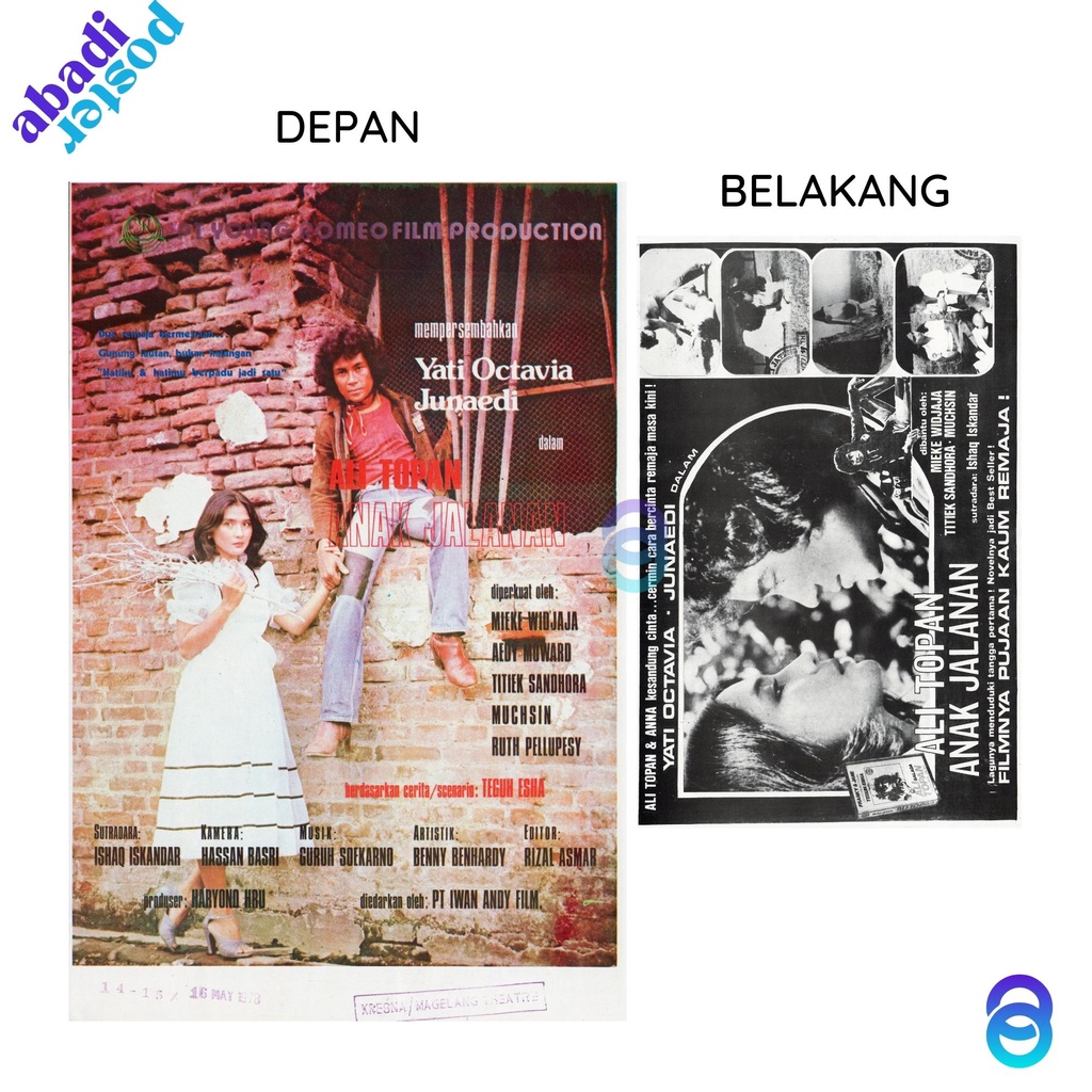 poster film ali topan anak jalanan - poster yati octavia - poster musik guruh soekarno putra guruh g