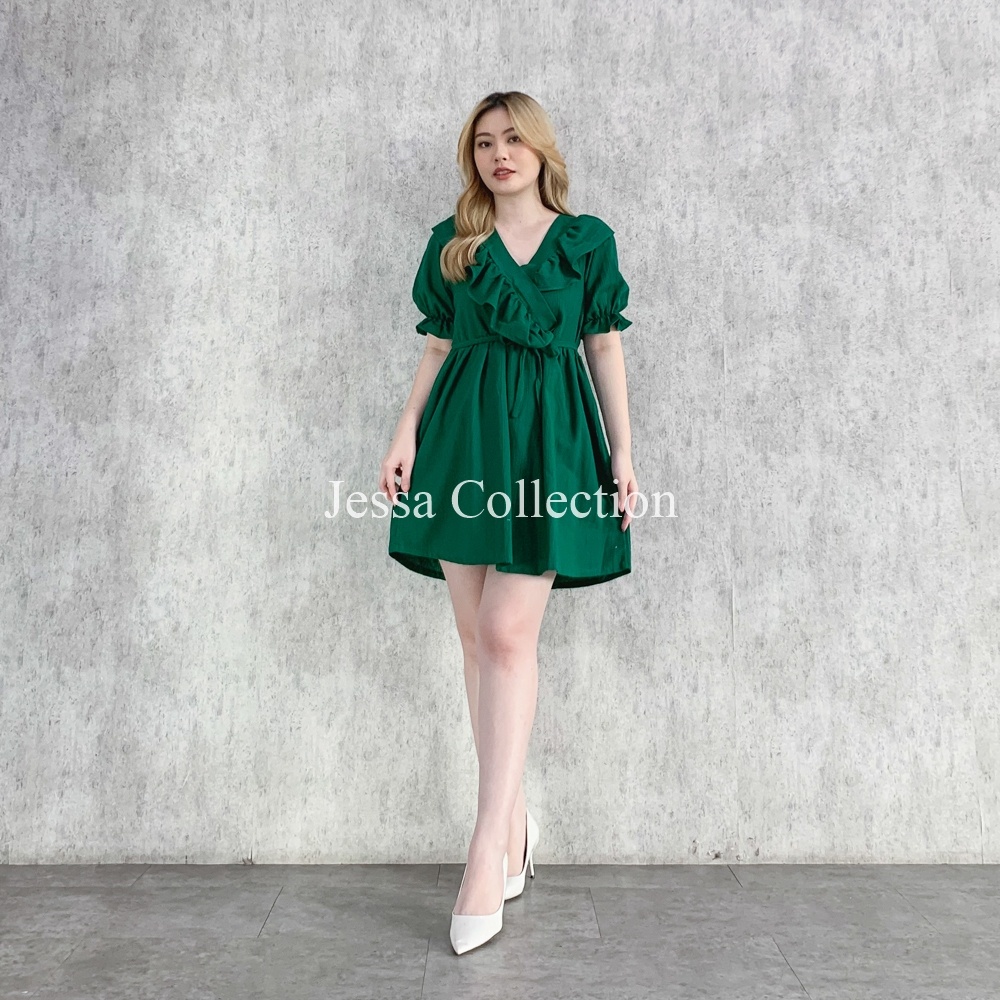 Premium Bysida Ruffle Dress TH 685 LINEN CRINKLE