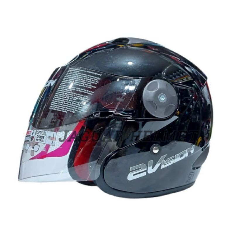 HELM KYT 2VISION SOLID HITAM GLOSSY SNI DOT ORIGINAL