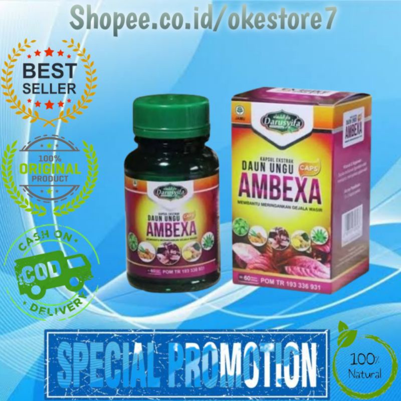 OBAT  WASIR AMBEIEN AMBEXA ORIGINAL - DAUN UNGU AMBEXA ASLI - MEMBANTU MERINGANKAN WASIR AMBEYEN