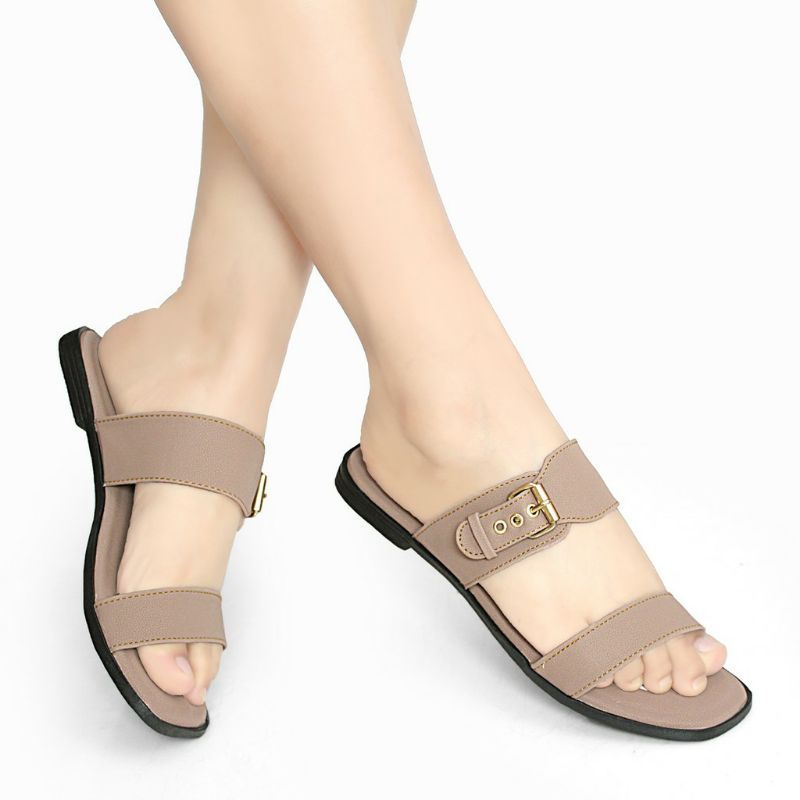 [QN-04] sandal teplek wanita sandal flat wanita gesper fashionable