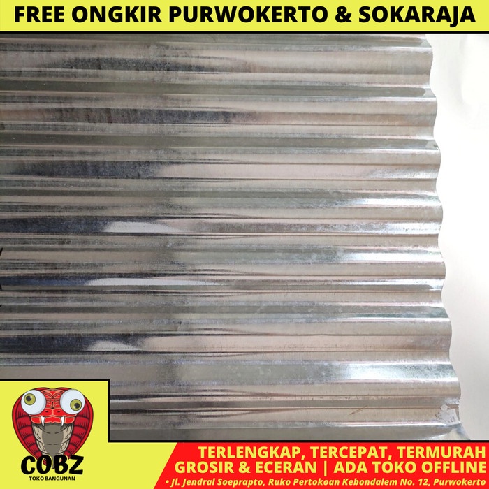 0.2 MM X 80 CM X 300 CM / NM SENG GELOMBANG ATAP 10 KAKI ANTI KARAT
