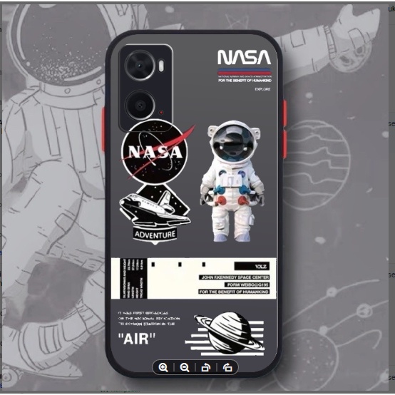 Case Cute Astronot Liquid Oppo A36 A76 A96 Casing Hybrid Dove With pelindung kamera