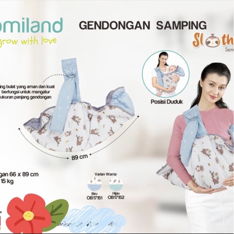 OMILAND GENDONGAN SAMPING BAYI BLUE SLOTH // Gendongan baby// Gendongan bayi// Omiland