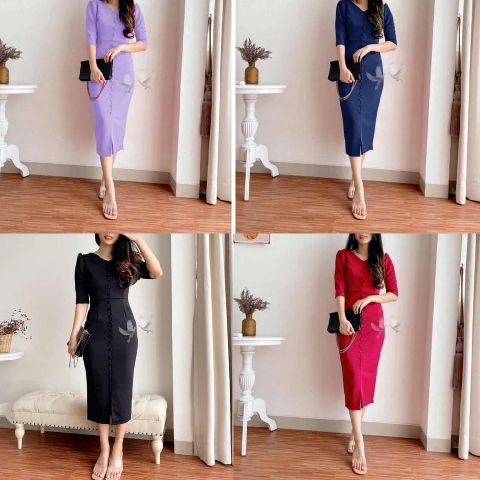 (H-B9B㊚) Mini dress Korea / DRESS SCUBA HANY DAHAYU / DRESS BODYCON SCUBA PREMIUM JUMBO / dress SIMP