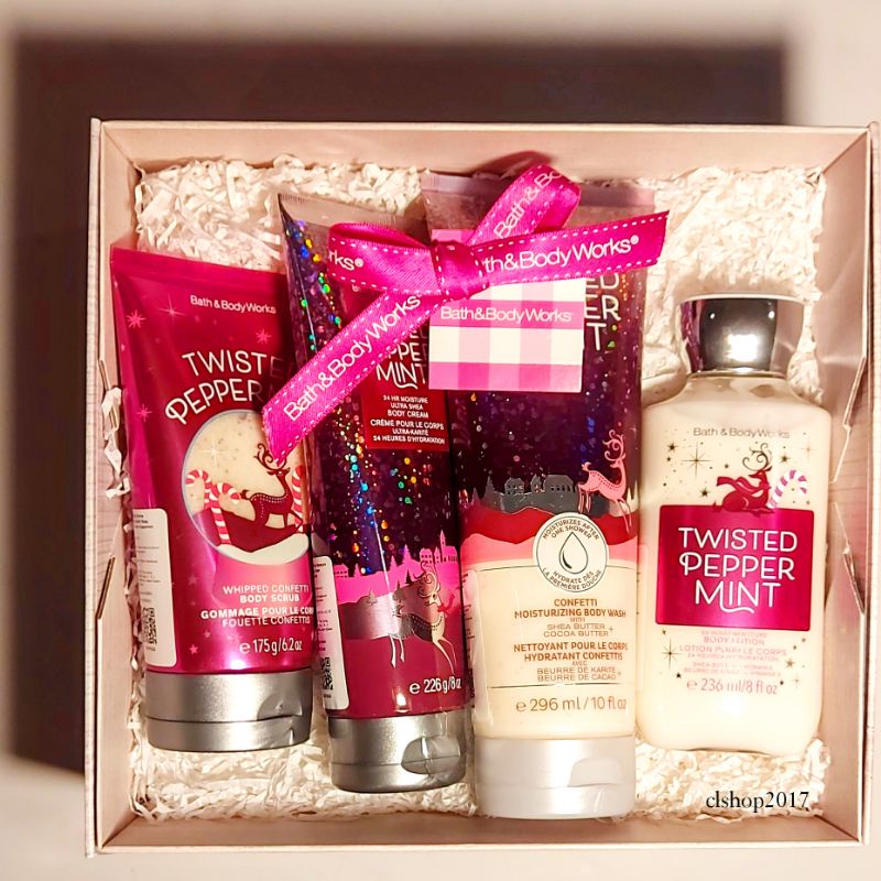 BATH &amp; BODY WORKS BBW TWISTED PEPPERMINT PAKET GIFTSET HAMPERS FOR VALENTINE MOTHERS DAY CHINESE LUNAR NEW YEARS EVE EID MUBARAK LEBARAN IDUL FITRI 2IN1 3IN1 4IN1 5IN1 6IN1 7IN1