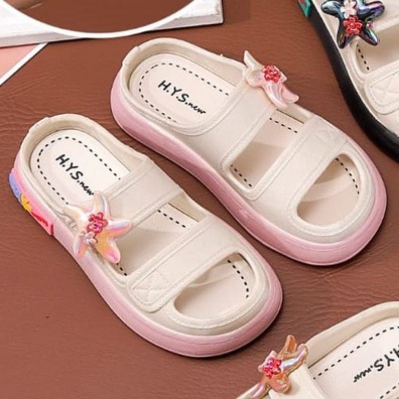 Sandal Wedges Jelly Wanita Anak Motif Bintang Sandal Ban 2 Terbaru 029 / Sandal Anak Terbaru/Sendal Karet Jelly Import HYS 029/Sendal Korea Import