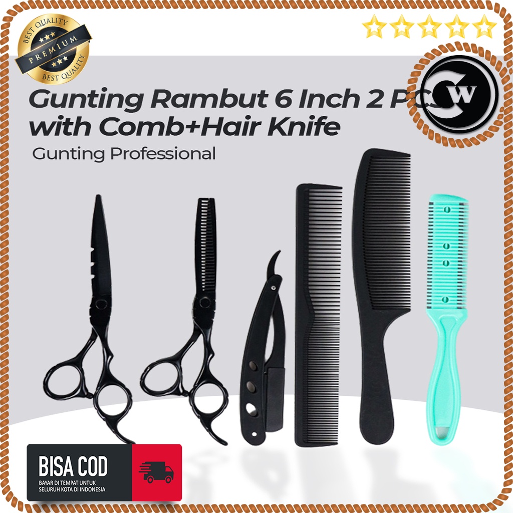 SET Gunting Rambut Professional Barber Hairdressing Scissors